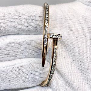 New UNISEX 14K Rose Gold Filled Nail w/CZ Crystals